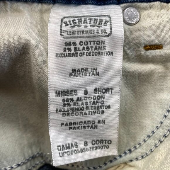 Signature By Levi Strauss & Co. Womens Medium Blue Bootcut Jeans Misses 8 Short - Picture 8 of 16